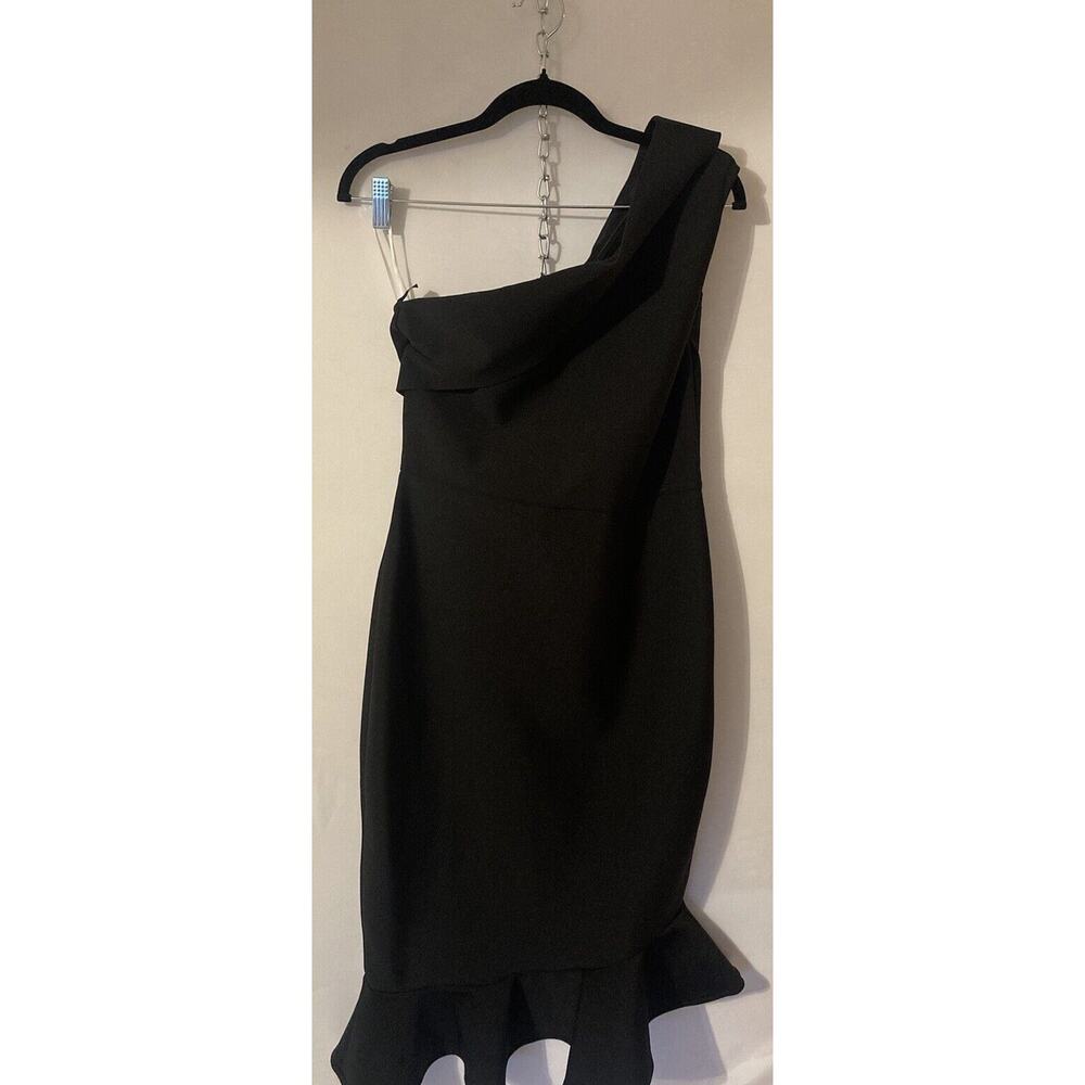 New Luxury Women's Black Dress One Shoulder Size Large NWT